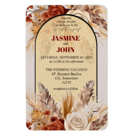 Rustic Boho Blommigt - höstbröllopsinbjudan Magnet