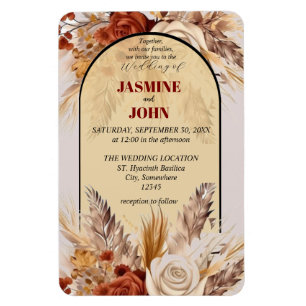 Rustic Boho Blommigt - höstbröllopsinbjudan Magnet