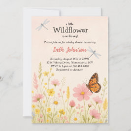 Rustic Boho Blommigt Little WildblommBaby Shower Inbjudningar