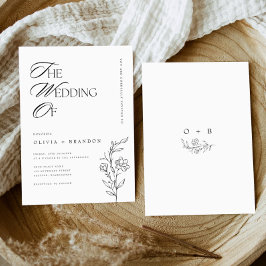 Rustic Boho Blommigt Modern minimalist Bröllop Inbjudningar