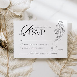 Rustic Boho Blommigt Modern minimalist Bröllop OSA Kort
