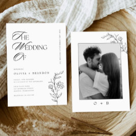 Rustic Boho Blommigt Modern minimalistiskt Bröllop Inbjudningar