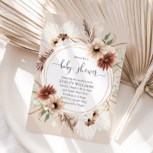 Rustic Boho Blommigt Ram Baby Shower