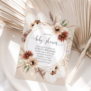 Rustic Boho Blommigt Ram Baby Shower Inbjudningar