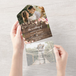 Rustic Boho Blommigt String Ljus all in en invita