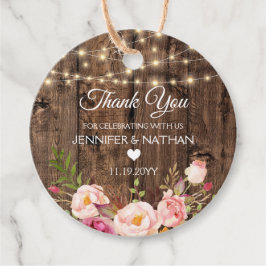 Rustic Boho Blommigt String Ljus Tack Gåvor Etiketter