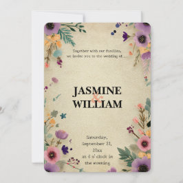 🎨 Rustic Boho Blommigt Wedding 💌 🌿 Inbjudningar