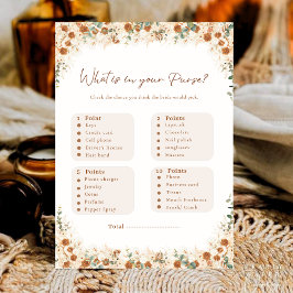 Rustic Boho Blommigt What's in Your Purse Game