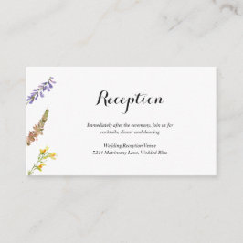 Rustic Boho Blommigt Wildblomma Reception Bröllop Tilläggskort