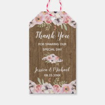 Rustic Boho Blommigt Wood Wedding Favor Gift-Märkr