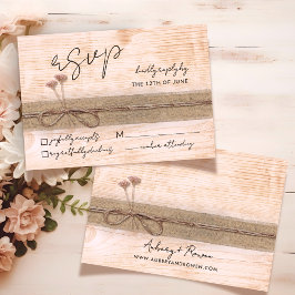 Rustic Boho Blommigt  Wood Wildblomma Bröllop OSA Kort