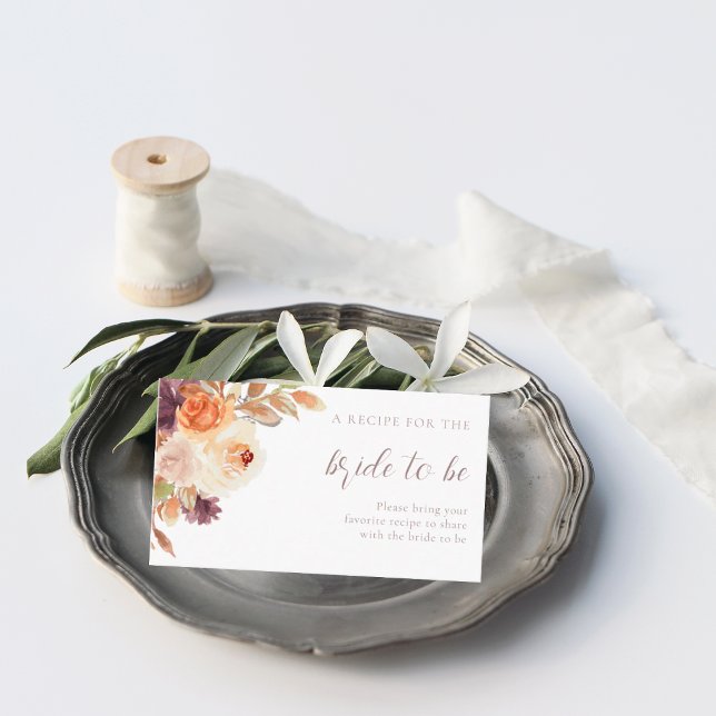 Rustic Boho-Blommigten  en Recept-Möhippa Tilläggskort (Skapare uppladdad)