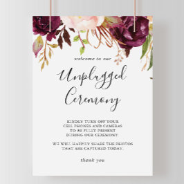 Rustic Boho-Blommigten har inte anslutit Ceremony- Poster