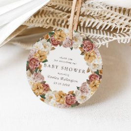 Rustic Boho-Blommigten - Höstbabystövel Gåvor Etiketter