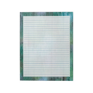 Rustic Boho Blue-Grönt - Blått tvärsnitt 8,5" x 11 Anteckningsblock