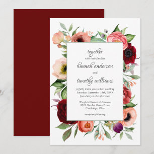 Rustic Boho Botanical Charm Bröllop Inbjudningar