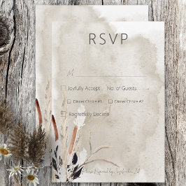 Rustic Boho Bouquet Modern Bröllop OSA Kort
