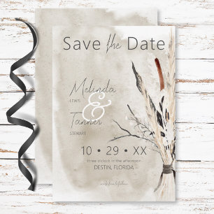 Rustic Boho Bouquet Modern Bröllop Spara Datumet