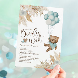 Rustic Boho Boy Bear Baby Shower-inbjudan Inbjudningar