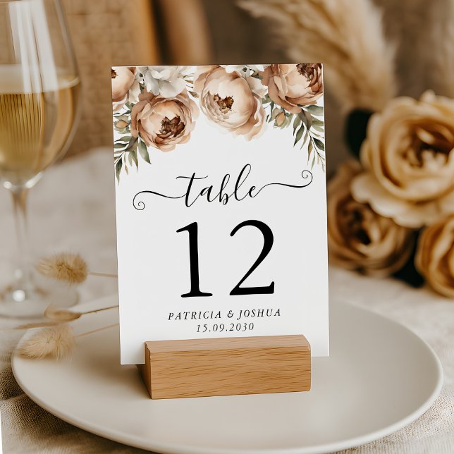 Rustic Boho Bröllop Bordsnummer Card-Dubbla Side (Skapare uppladdad)