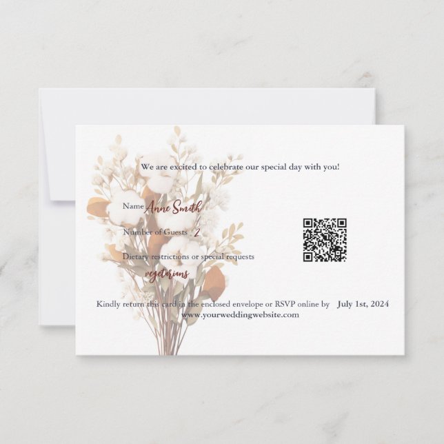 Rustic Boho Bröllop Bröllop OSA Card Tack Kort (Framsida)