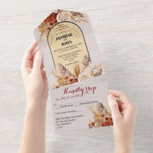 Rustic Boho Bröllop Card