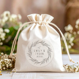 Rustic Boho Bröllop ID1109 Runt Klistermärke