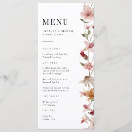 Rustic Boho Bröllop Menu Meny