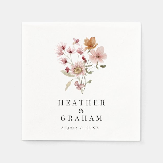 Rustic Boho Bröllop Napkins Pappersservett (Framsidan)