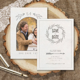 Rustic Boho Bröllop Photo Template ID1109 Spara Datumet