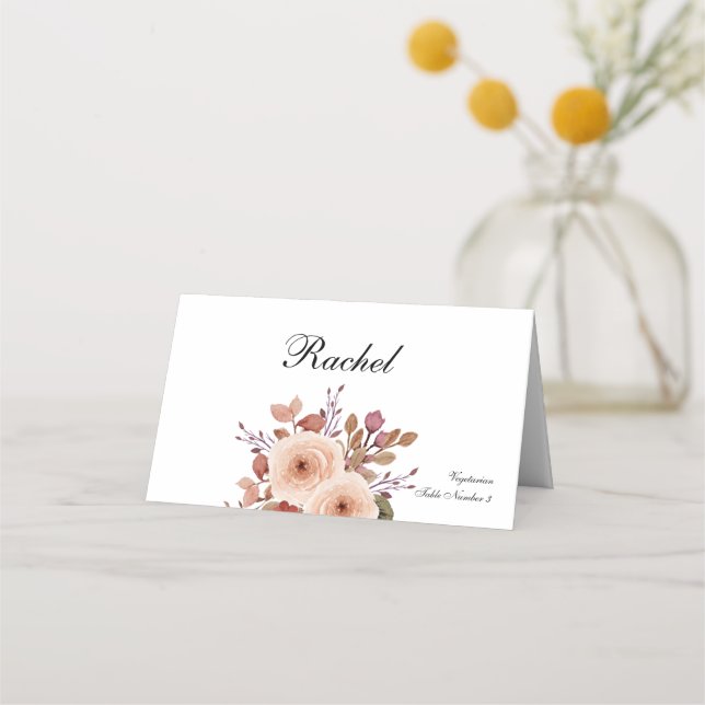 Rustic Boho Bröllop-platskort Placeringskort (Framsida)