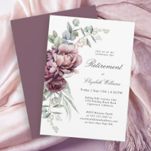 Rustic Boho Burgundy Plum Blommigt Pension Party