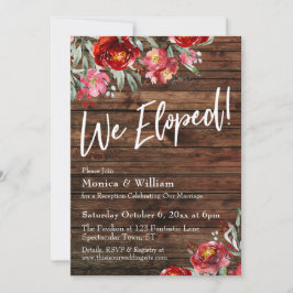 Rustic Boho Burgundy Red Blommigt vi har erövrat! Inbjudningar