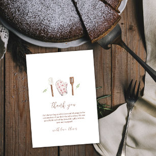 Rustic Boho Chef Kitchen Saker Baby Shower Tack Kort