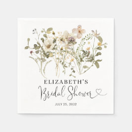 Rustic Boho Chic Blommigt Wildblommor Möhippa Pappersservett