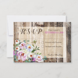 Rustic Boho Chic Peony Blommigt OSA kort