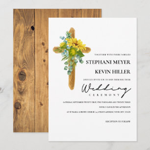 Rustic Boho Chic Solblommor Kor Bröllop Inbjudningar