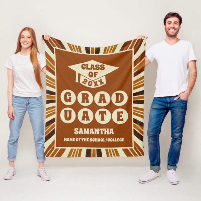 Rustic Boho Chic Studenten Gift Fleecefilt (På plats)