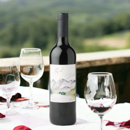 Rustic boho Colorado, bröllop Vinflaska Etikett