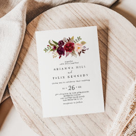 Rustic Boho Colorful Blommigt Avslappnad Bröllop Inbjudningar