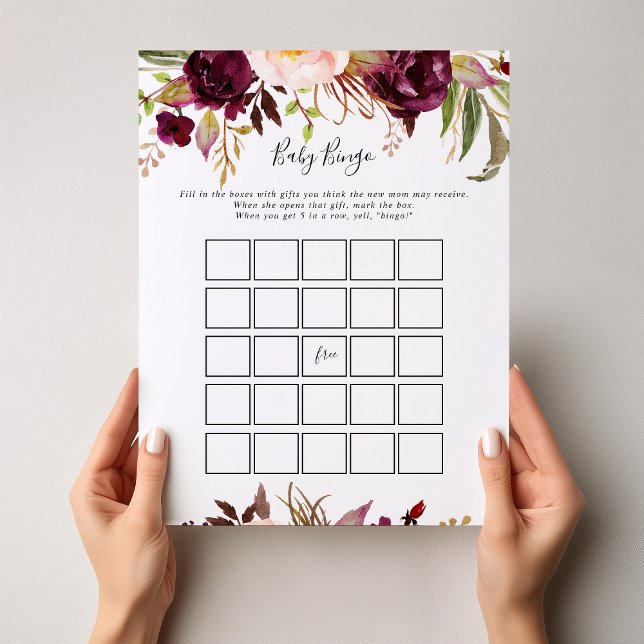 Rustic Boho Colorful Blommigt Baby Bingo Shower Ga (Skapare uppladdad)