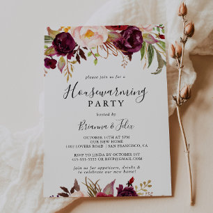 Rustic Boho Colorful Blommigt Houseuppvärmning Par Inbjudningar