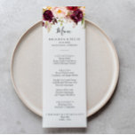 Rustic Boho Colorful Blommigt Middag Meny<br><div class="desc">Det här roliga boho-färgkortet för blommigt är perfekt för ett modernt bröllop. Utformningen har rosa,  lila,  rött och burguddiga vattenfärgspennor som är samlade i elegant buketter med grönt bladage,  vilket inspirerar till naturskönhet. Den här menyn kan användas för bröllopsmottagning,  repetitionsmiddag,  möhippa eller vilken händelse som helst.</div>