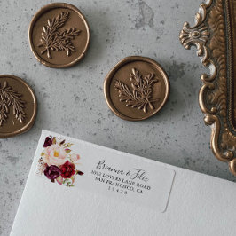 Rustic Boho Colorful Blommigt Return-adressetikett Returadress Etikett