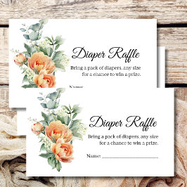 Rustic Boho Coral Peach Flower Raper-kort Tilläggskort