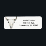 Rustic Boho Cow Skull Anpassningsbar Party-inbjuda Returadress Etikett<br><div class="desc">Rustic Boho Cow Skull Anpassningsbar Party-inbjudningsetiketter. Anpassa med valfri text. Matchande objekt är tillgängliga i den här samlingen.</div>