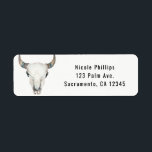 Rustic Boho Cow Skull Anpassningsbar Party-inbjuda Returadress Etikett<br><div class="desc">Rustic Boho Cow Skull Anpassningsbar Party-inbjudningsetiketter. Anpassa med valfri text. Matchande objekt är tillgängliga i den här samlingen.</div>