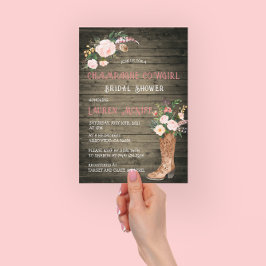 Rustic Boho Cowgirl Blommigt Boots Möhippa Inbjudningar