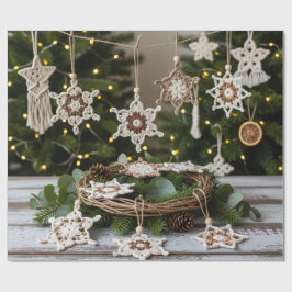 Rustic Boho Crochet Snowflake-jul Presentpapper