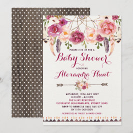 Rustic Boho Dreamcatcher Baby Shower-inbjudan Inbjudningar